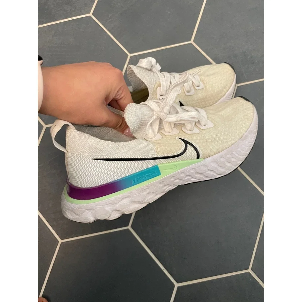 Nike React Infinity Run Flyknit Sail White Gradient CD4372-102 Womens‎ 7.5